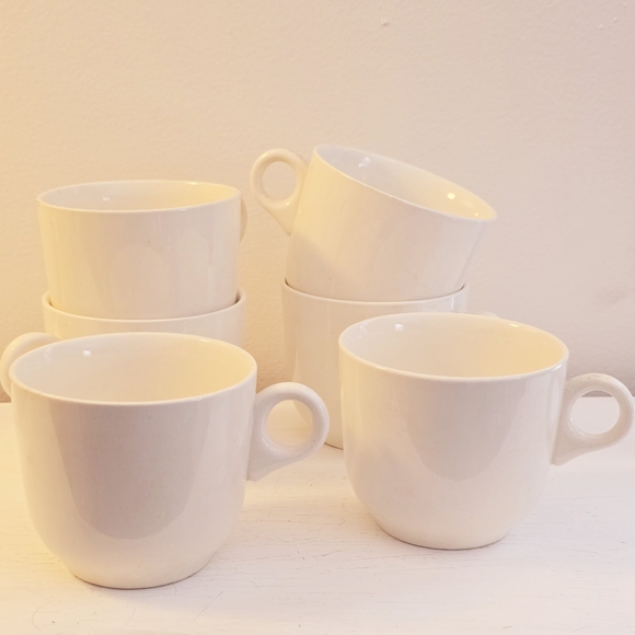 Vintage Other - Set of 6 Vintage White Demitasse Mugs